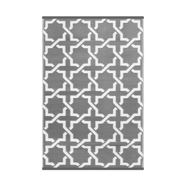 Sivo-biely obojstranný vonkajší koberec Green Decore Kula, 90 × 150 cm