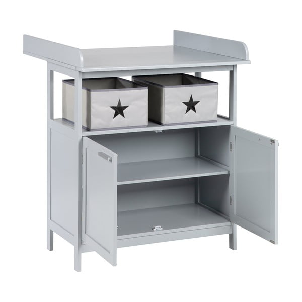 Sivá detská komoda s prebaľovacím pultom 87x100x75 cm Hamburg – Roba-image-2