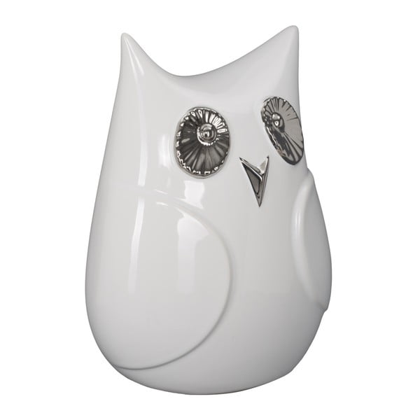 Biela keramická dekoratívna soška Mauro Ferretti Gufo Funny Owl, výška 21 cm
