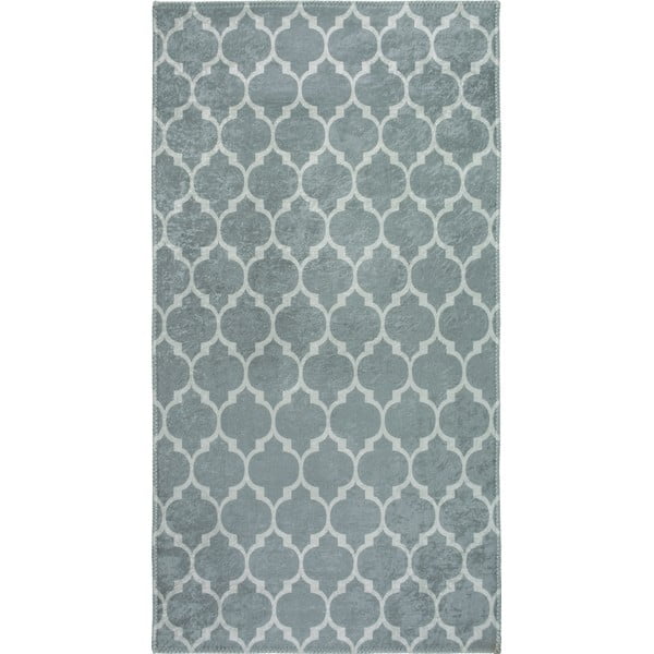 Svetlosivo-krémový prateľný koberec behúň 200x80 cm - Vitaus