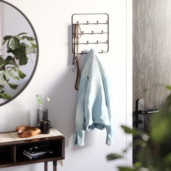 Čierny prírodný kovový vešiak na dvere 36 cm Estique - Umbra-image-1