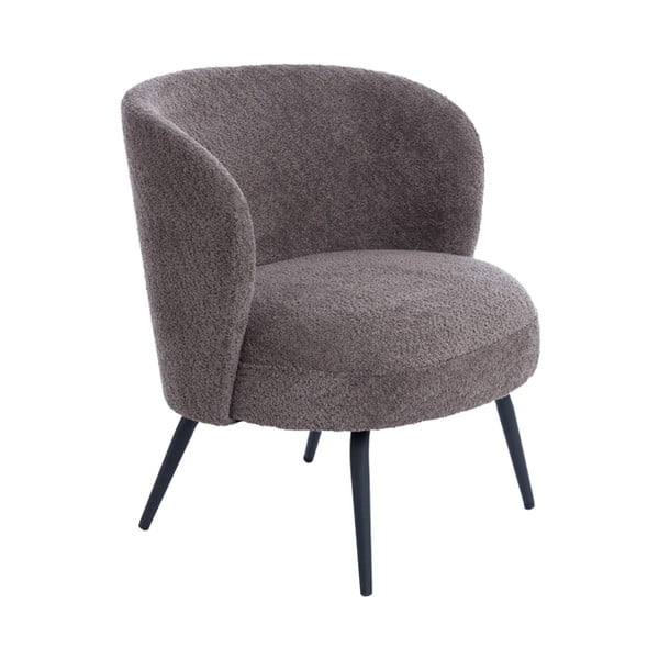 Tmavohnedé kreslo z textílie buklé Dieyda – Light & Living