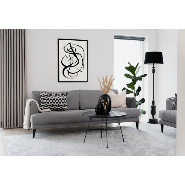 Čierny konferenčný stolík s doskou z borovicového dreva Rowico Grafton, ø 70 cm-image-2