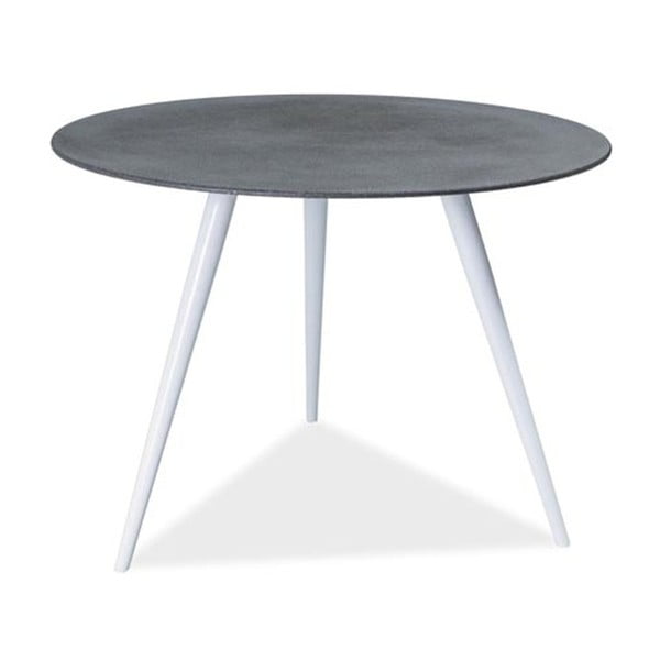 Čierno-biely stôl s doskou z tvrdeného skla Signal Evita, ⌀ 100 cm