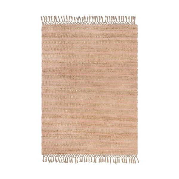 Ružový jutový koberec Flair Rugs Equinox, 160 x 230 cm
