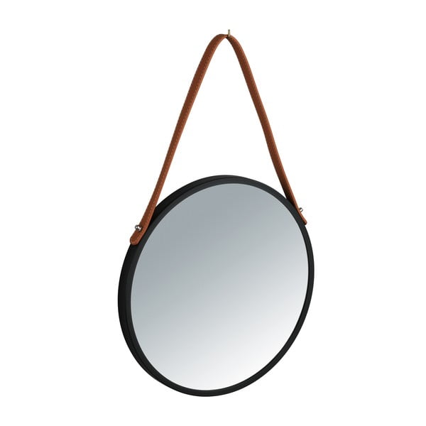 Čierne závesné zrkadlo Wenko Borrone, ø 30 cm-image-2