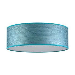 Modré stropné svietidlo z prírodnej dyhy Ocho Sotto Luce XL, ⌀ 45 cm