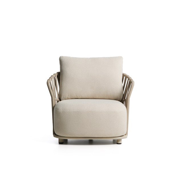 Krémovobiele/taupe polstrované záhradné kreslo Osani – Kave Home-image-3
