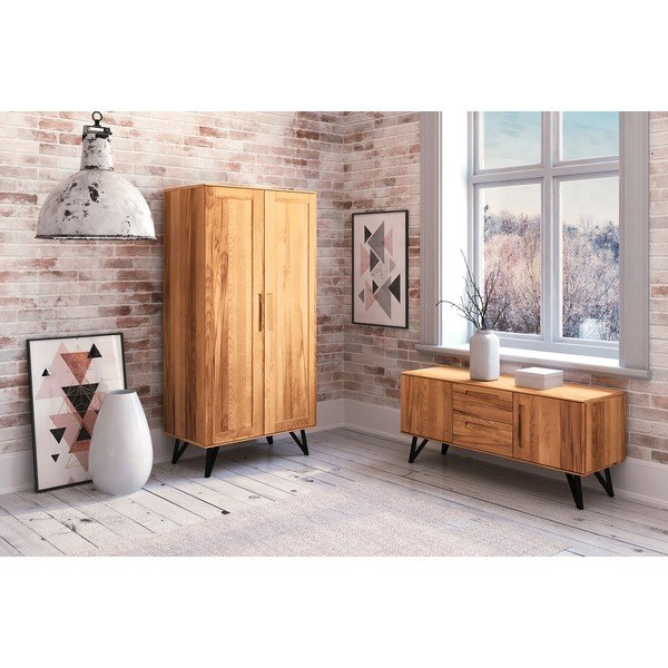 Šatníková skriňa z bukového dreva 91x185 cm Golo - The Beds-image-4