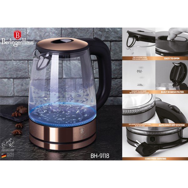 Rýchlovarná kanvica 1.7 l Rosegold Metallic Line - BerlingerHaus-image-2