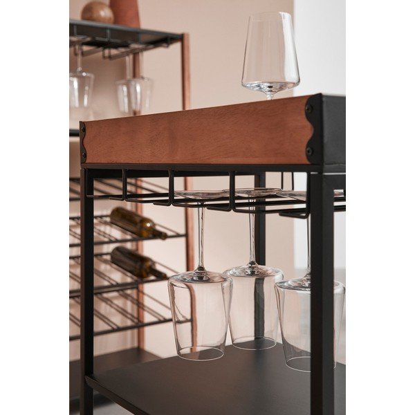 Čierna kovová vinotéka počet fliaš 15, 48,5x84,5x34 cm Isaac – Yes Everyday-image-1