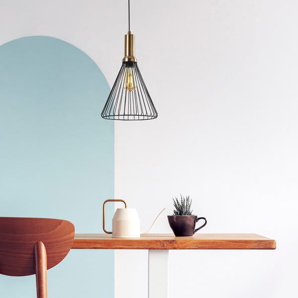 Čierne závesné svietidlo s kovovým tienidlom ø 24 cm Dear – Opviq lights-image-1