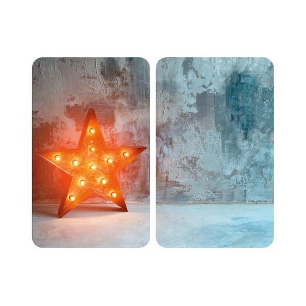 Sada 2 sklenených krytov na sporák Wenko Star, 52 × 30 cm