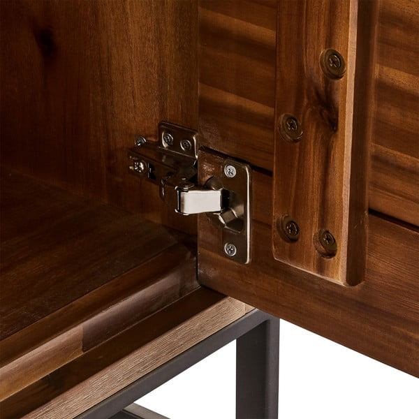 Hnedý TV stolík z masívneho dreva Furnhouse Mallorca-image-1