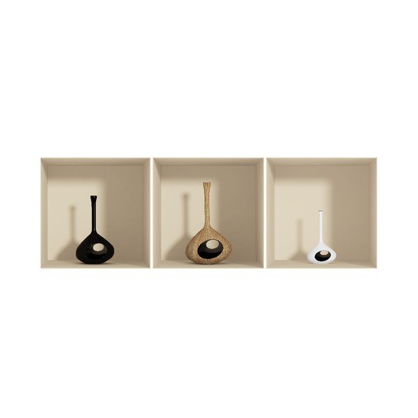 Sada 3 samolepiek s 3D efektom Ambiance Vase-image-1