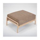 Svetlohnedá podnožka z byvolej kože s konštrukciou z masívneho dubového dreva Gazzda Fawn