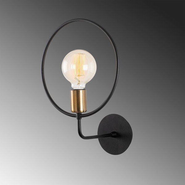 Čierne nástenné svietidlo Circle – Opviq lights-image-3