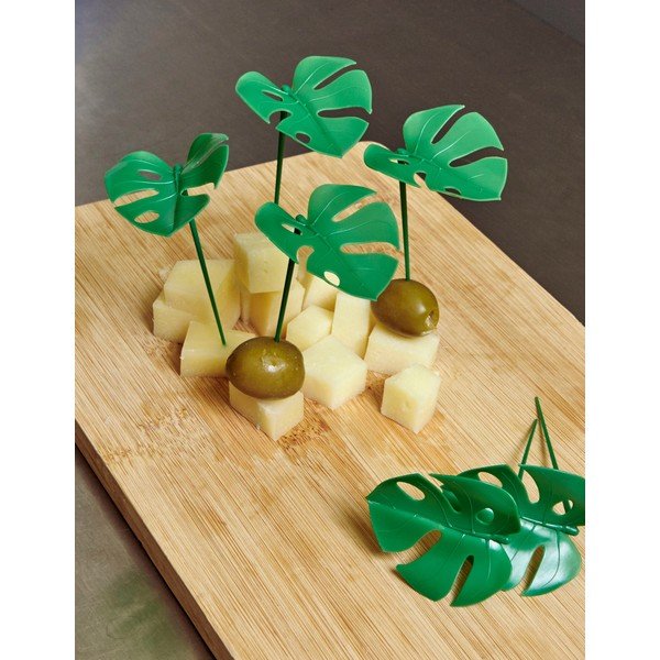 Sada 20 zelených napichovadiel Kikkerland Monstera Leaf-image-1