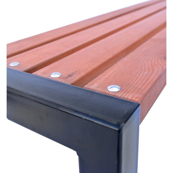 Hnedá drevená záhradná lavica – Rojaplast-image-3