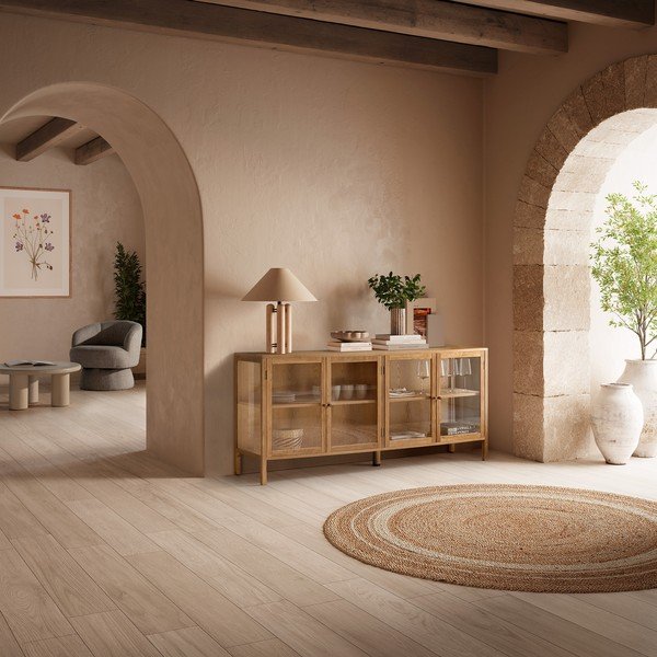 Vitrína v dekore duba v prírodnej farbe 180x80x40 cm Ceci – MOME-image-1