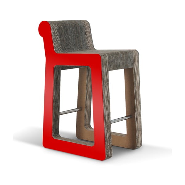 Barová kartónová stolička Knob Stool Red