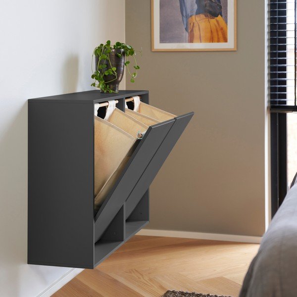Čierny nástenný kôš na bielizeň Laundry Box – ReCollector-image-1