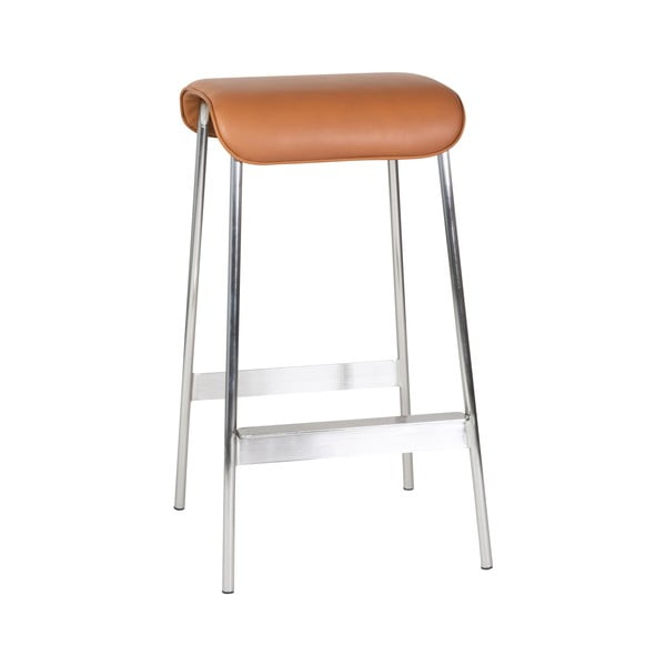 Koňakovohnedé/v striebornej farbe čalúnené barové stoličky v súprave 2 ks (výška sedadla 75 cm) Avenue – Hübsch-image-2