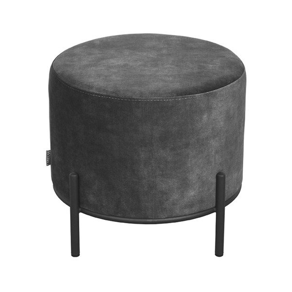 Tmavosivý zamatový taburet Troy – LABEL51-image-2