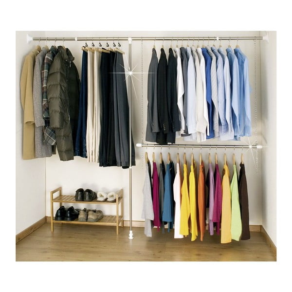 Kovový teleskopický stojan na oblečenie v striebornej farbe Garment – Wenko-image-1