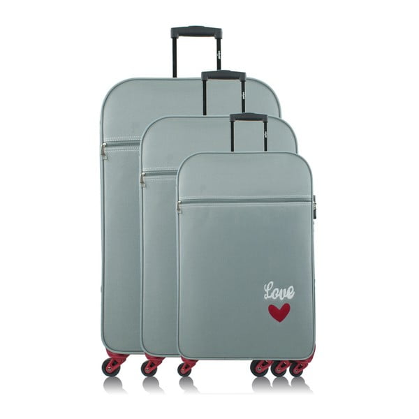 Sada 3 svetlomodrých cestovných kufrov na kolieskach INFINITIF Love