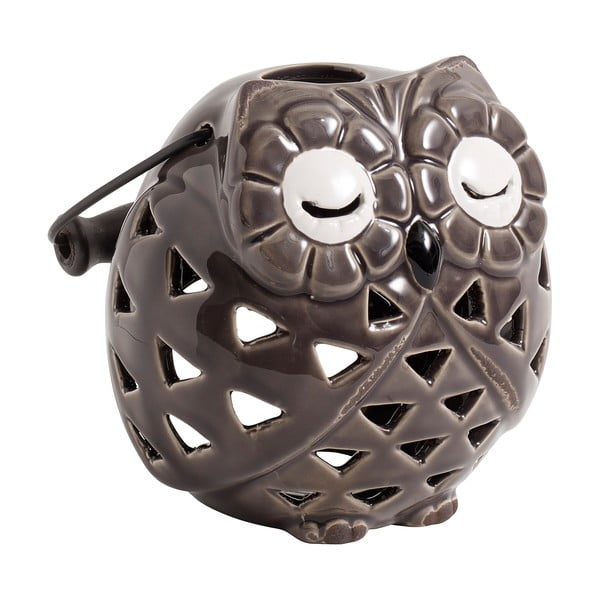 Keramický Svietnik Owl, tmavo šedý