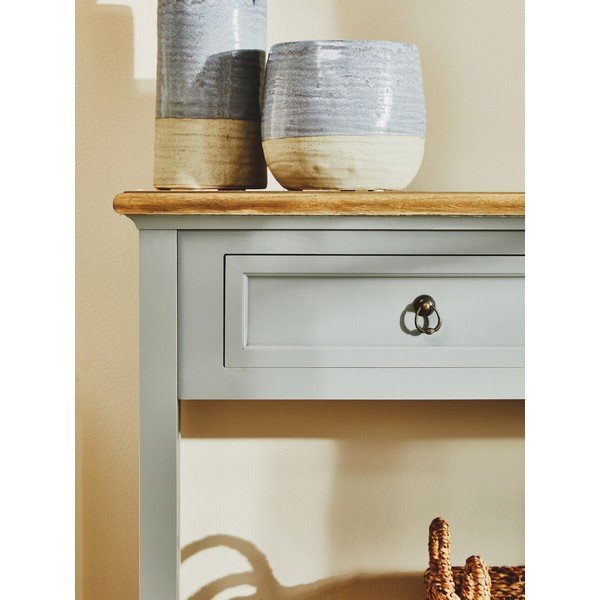 Sivý konzolový stolík z masívu paulownie 34,5x99 cm Henley – Premier Housewares-image-2