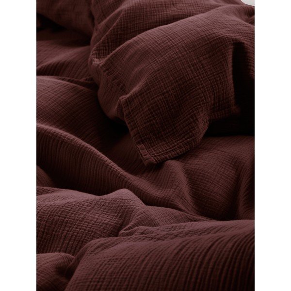 Tmavohnedé mušelínové obliečky na jednolôžko 140x200 cm Amilia – Jotex-image-3