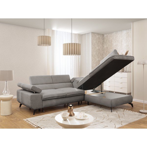 Svetlosivá ženilková rohová pohovka (pravý roh/do L) Marbeya  – Ropez-image-4