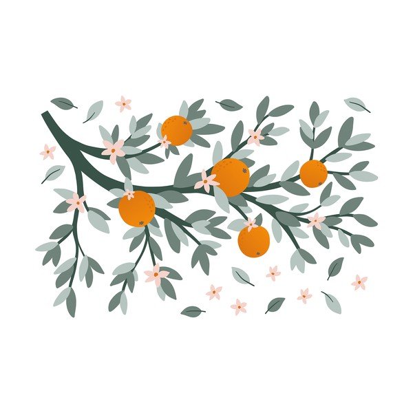 Hárok samolepiek 54x80 cm Oranges On A Branch – Lilipinso