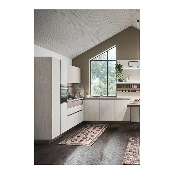 Vysokoodolný kuchynský behúň Webtappeti Lovely Rosso, 55 × 140 cm