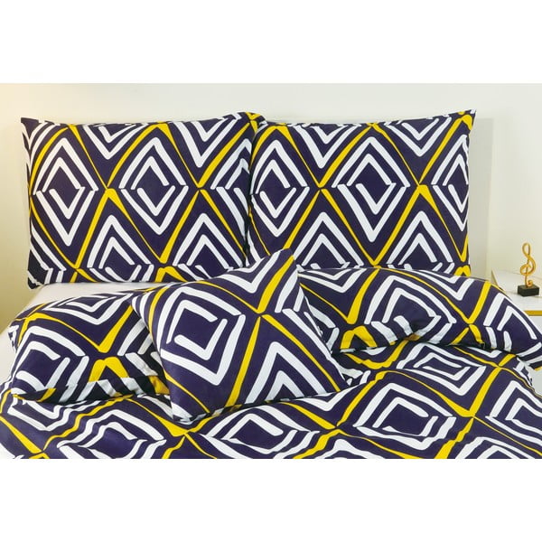 Tmavomodré 6-dielne obliečky na jednolôžko z mikrosaténu 140x200 cm Dylan – My House-image-1