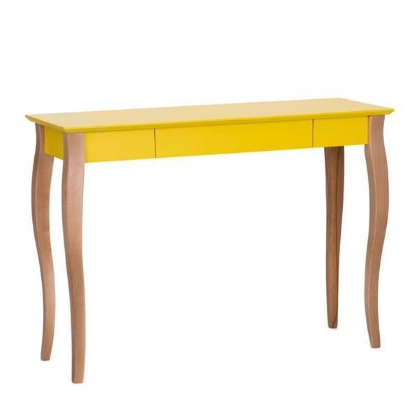 Žltý písací stôl Ragaba Lillo, dĺžka 105 cm