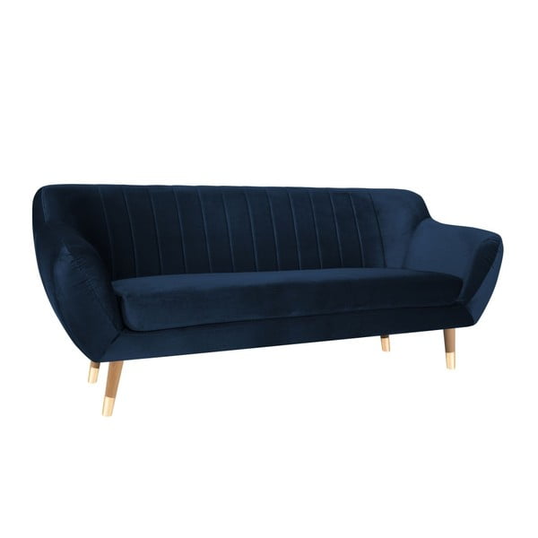 Tmavomodrá zamatová pohovka Mazzini Sofas Benito, 188 cm-image-2