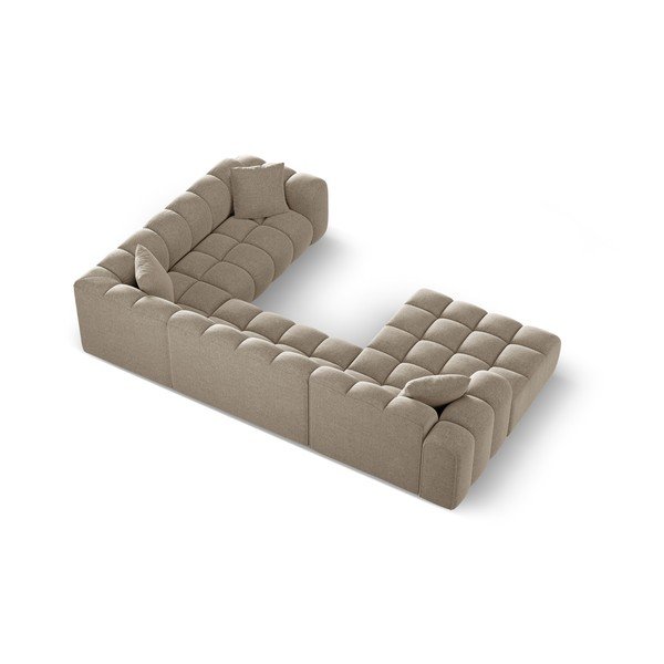 Svetlohnedá ženilková rohová pohovka (pravý roh/do tvaru "U") Treno – Cosmopolitan Design-image-3