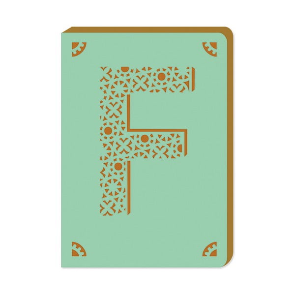 Linajkový zápisník A6 s monogramom Portico Designs F, 160 stránok