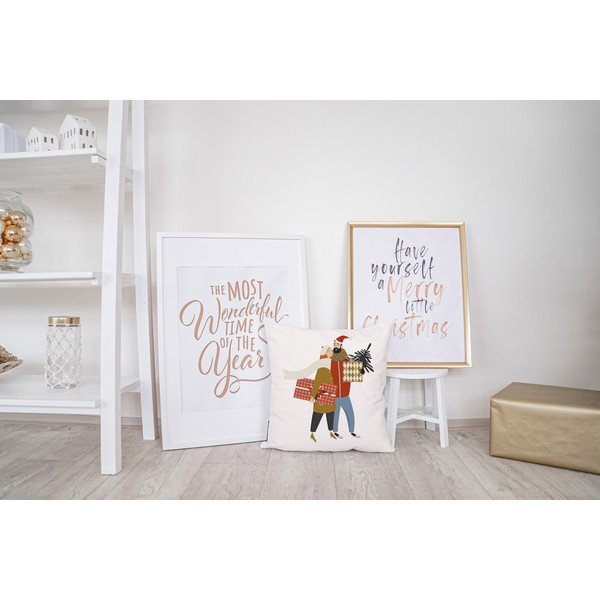 Obliečka na vankúš s vianočným motívom 45x45 cm Christmas Couple – Butter Kings-image-1