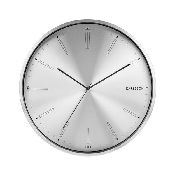 Sivé kovové hodiny Karlsson Distinct, ø 40 cm