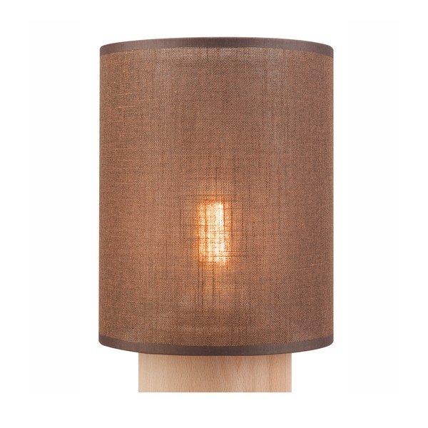Hnedá stolná lampa s textilným tienidlom, výška 30 cm Ari - LAMKUR-image-4