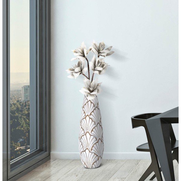 Biela vysoká váza z polyresínu 55 cm Panama – Mauro Ferretti-image-1