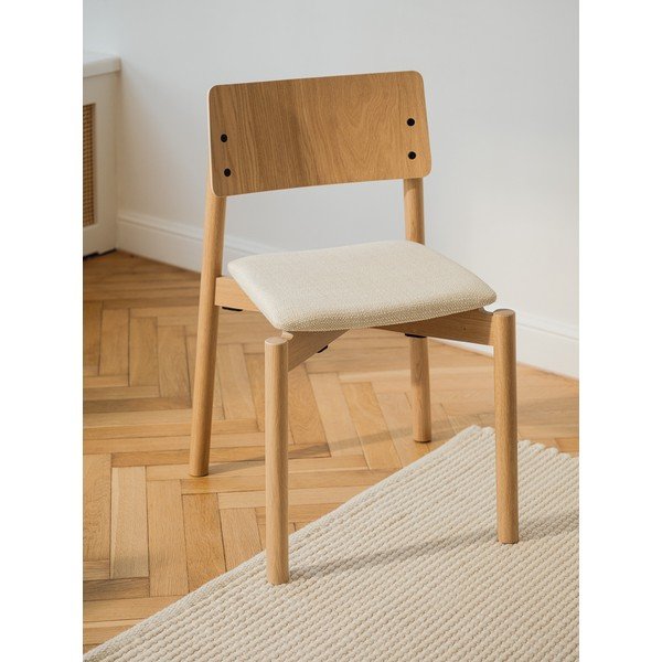 Stohovateľná jedálenská stolička v dekore duba v prírodnej farbe Wem – noo.ma-image-1