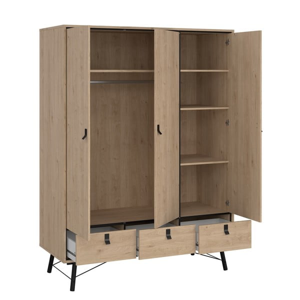 Šatníková skriňa v dekore duba v prírodnej farbe 150x200 cm Ry – Tvilum-image-4