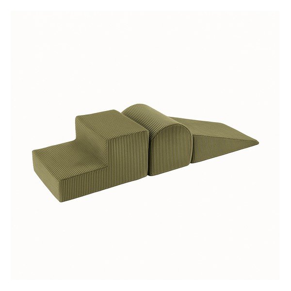 Khaki menčestrové penové ihrisko 3 ks výška  30 cm 45x143 cm – Meowbaby
