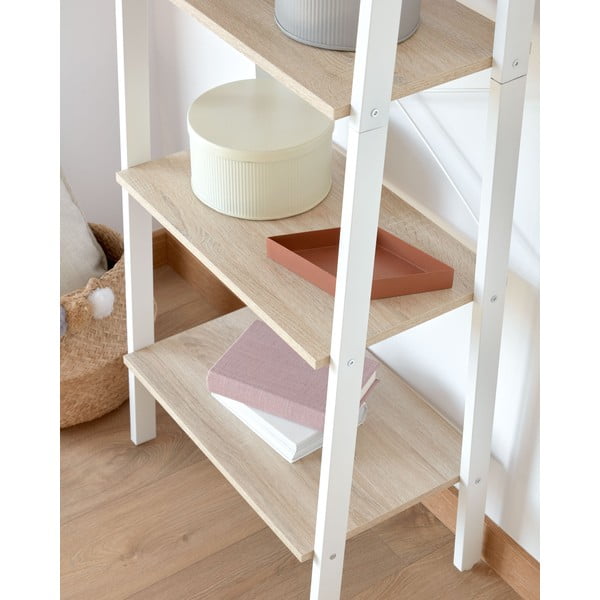 Biely/v prírodnej farbe regál v dekore duba 56x172x32 cm Aarhus – Kave Home-image-4