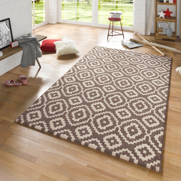 Hnedý koberec Mint Rugs Diamond Ornamental, 80 x 150 cm-image-1